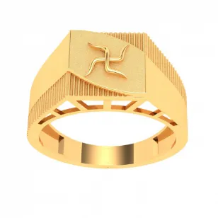 22k Gold Ring With Swastik Symbol From Mugdhaa Collection