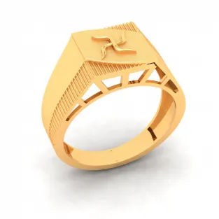 22k Gold Ring With Swastik Symbol From Mugdhaa Collection
