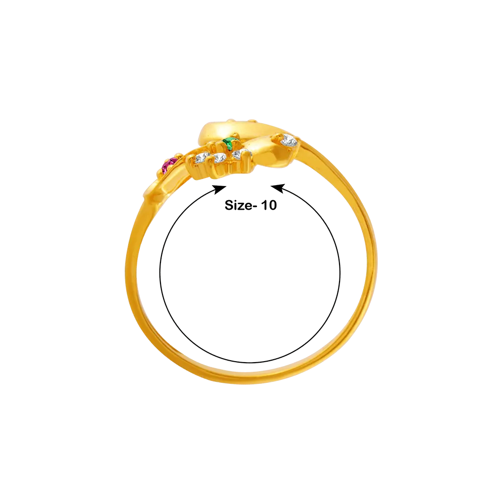 22KT Yellow Gold And American Diamond Ring For Women