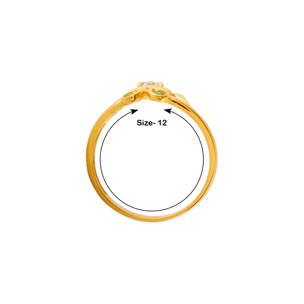 22KT Yellow Gold And American Diamond Ring For Women