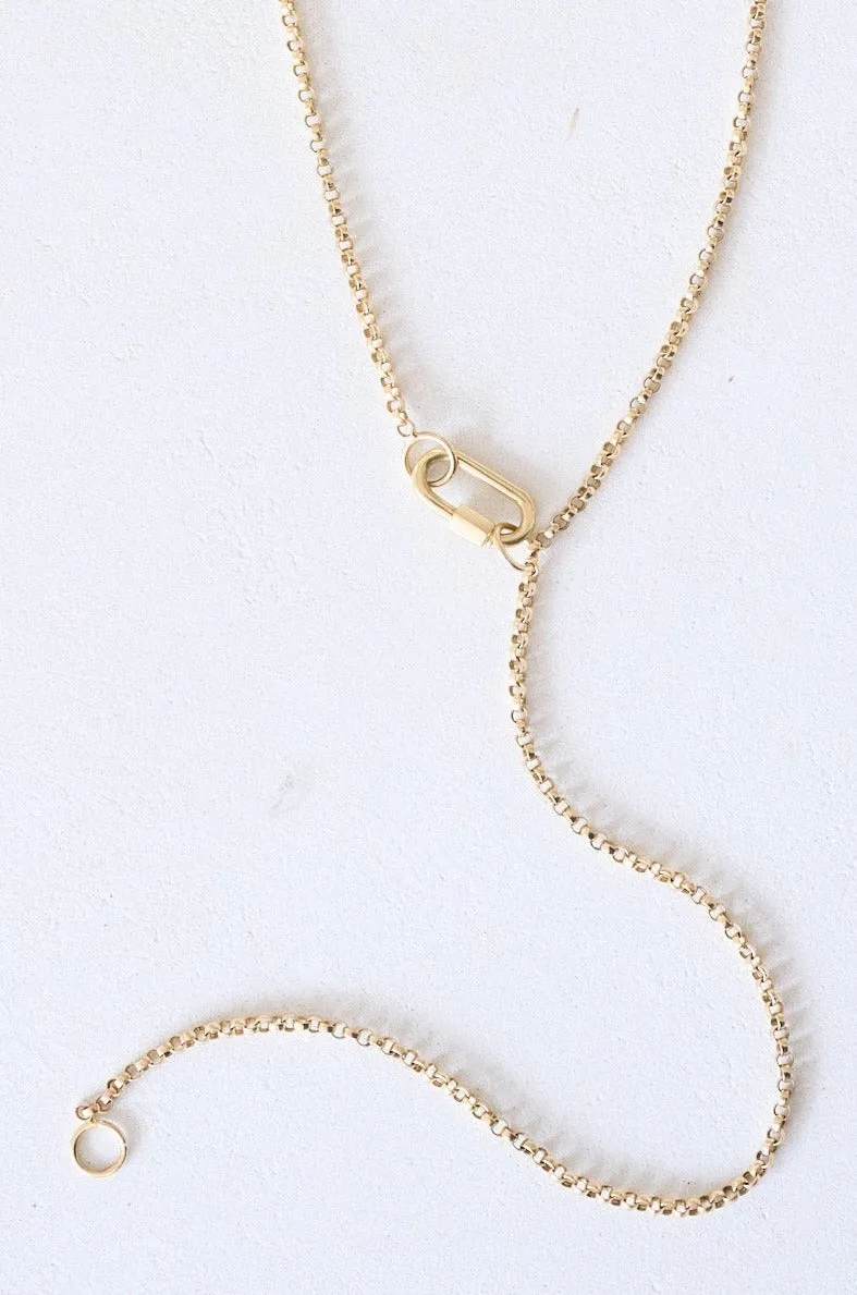 3-Loop Rolo Chain Necklace, Yellow Gold