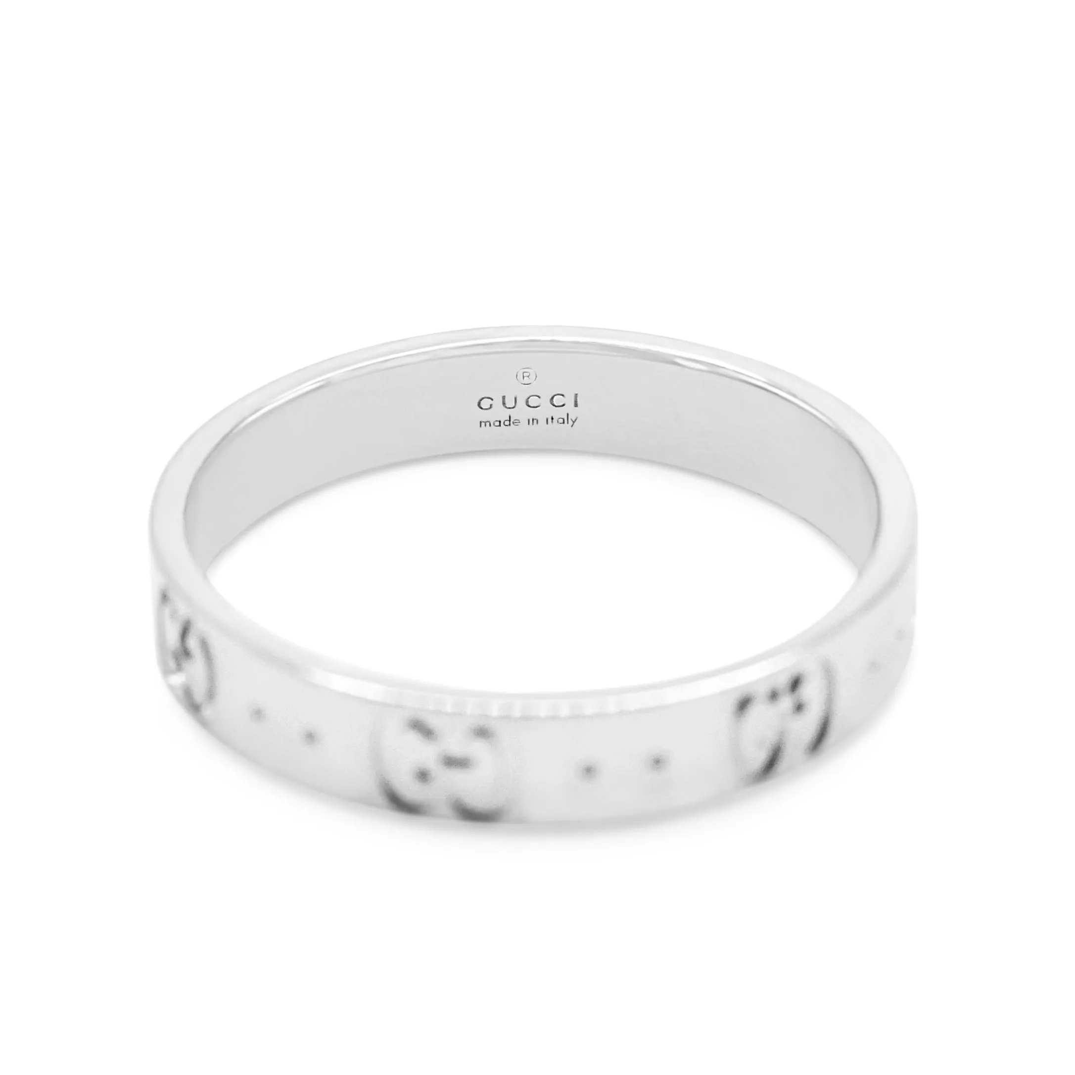 4mm Gucci G Band Ring - 18ct White Gold