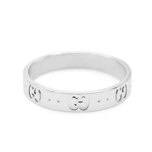 4mm Gucci G Band Ring - 18ct White Gold