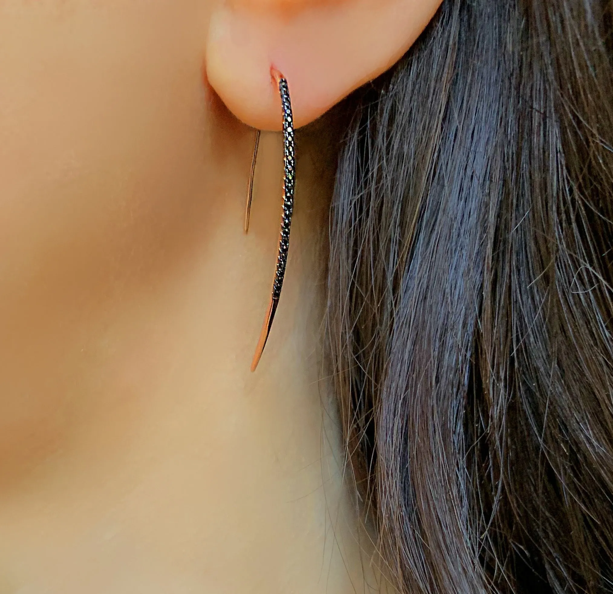 925 Silver earrings with 18k rose gold plating and black zirconium oxide