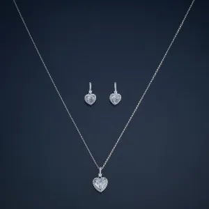 92.5 Silver Pendant with Chain and Earring Set 180980