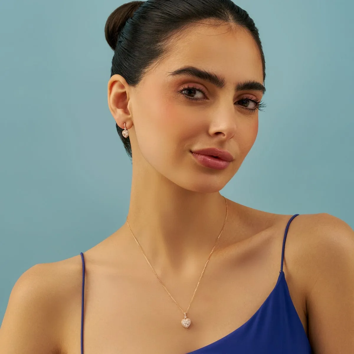 92.5 Silver Pendant with Chain and Earring Set 180980
