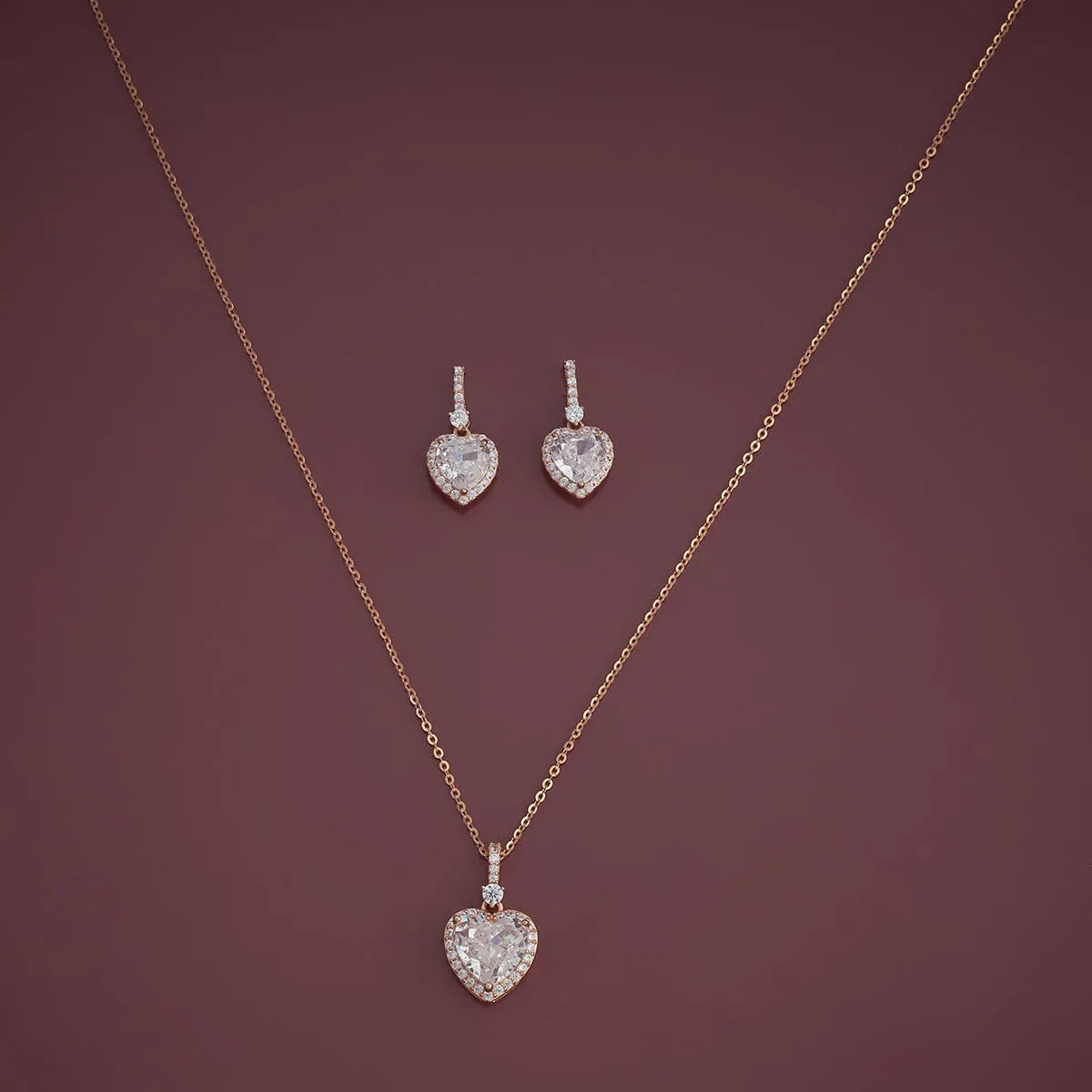 92.5 Silver Pendant with Chain and Earring Set 180980