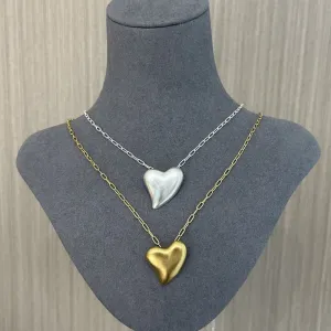 925 Sterling Silver Frosted Love Necklaces