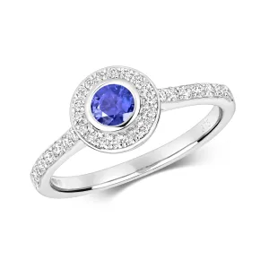 9ct White Gold Tanzanite and Diamond Ring