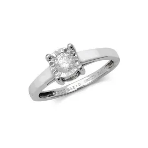 9K White Gold 0.27ct Illusion Set Diamond Solitaire Ring