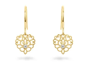9k Yellow Gold Earrings Set with HSI Diamonds