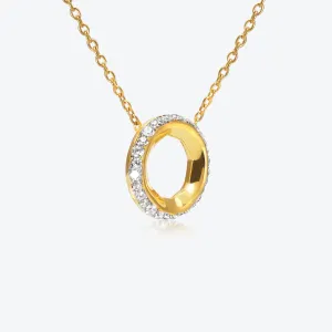A. Sun Halo Aura 18K Gold Necklace w. Lab-Grown Diamond Pav??
