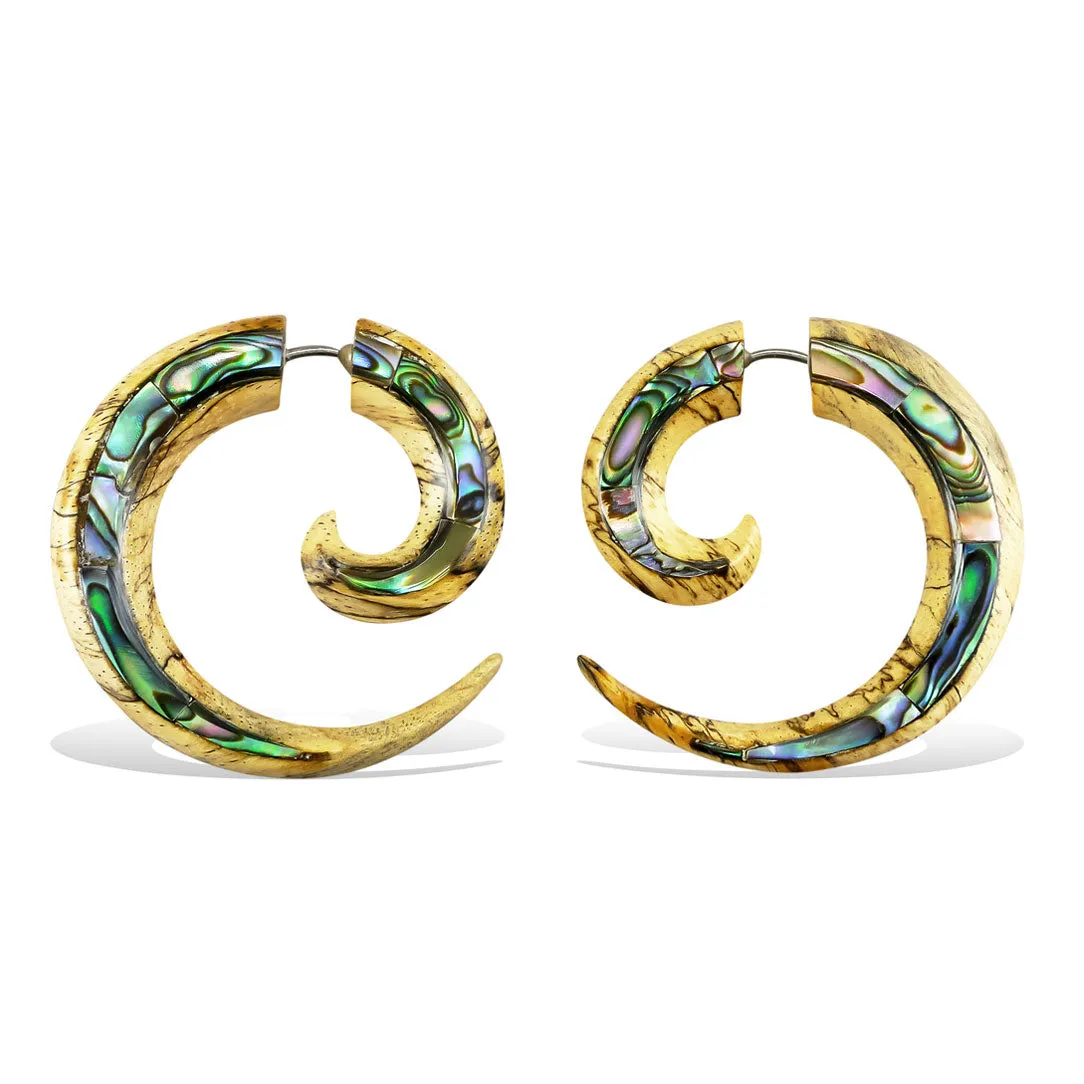 Abalone Spirals - Wood with Abalone