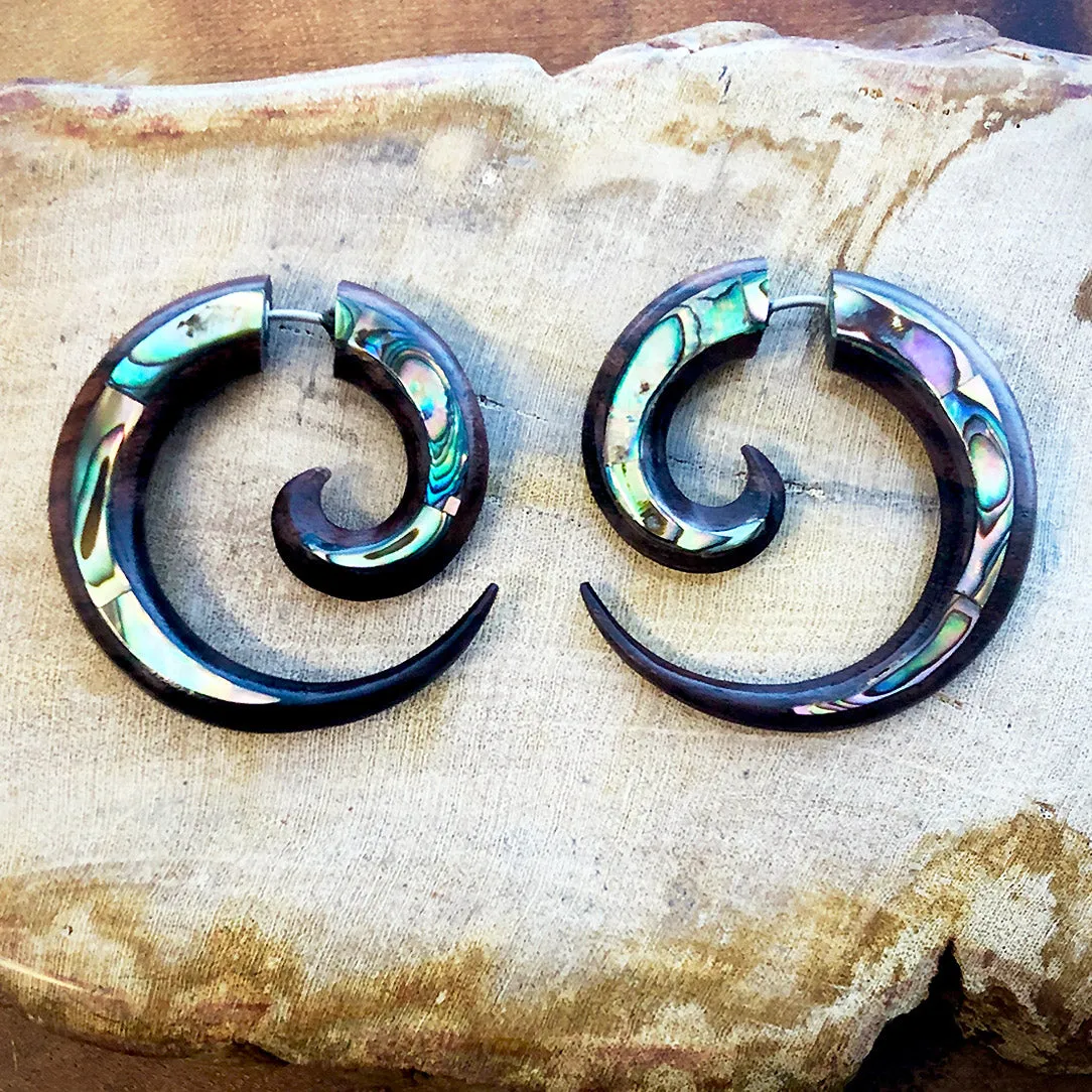 Abalone Spirals - Wood with Abalone