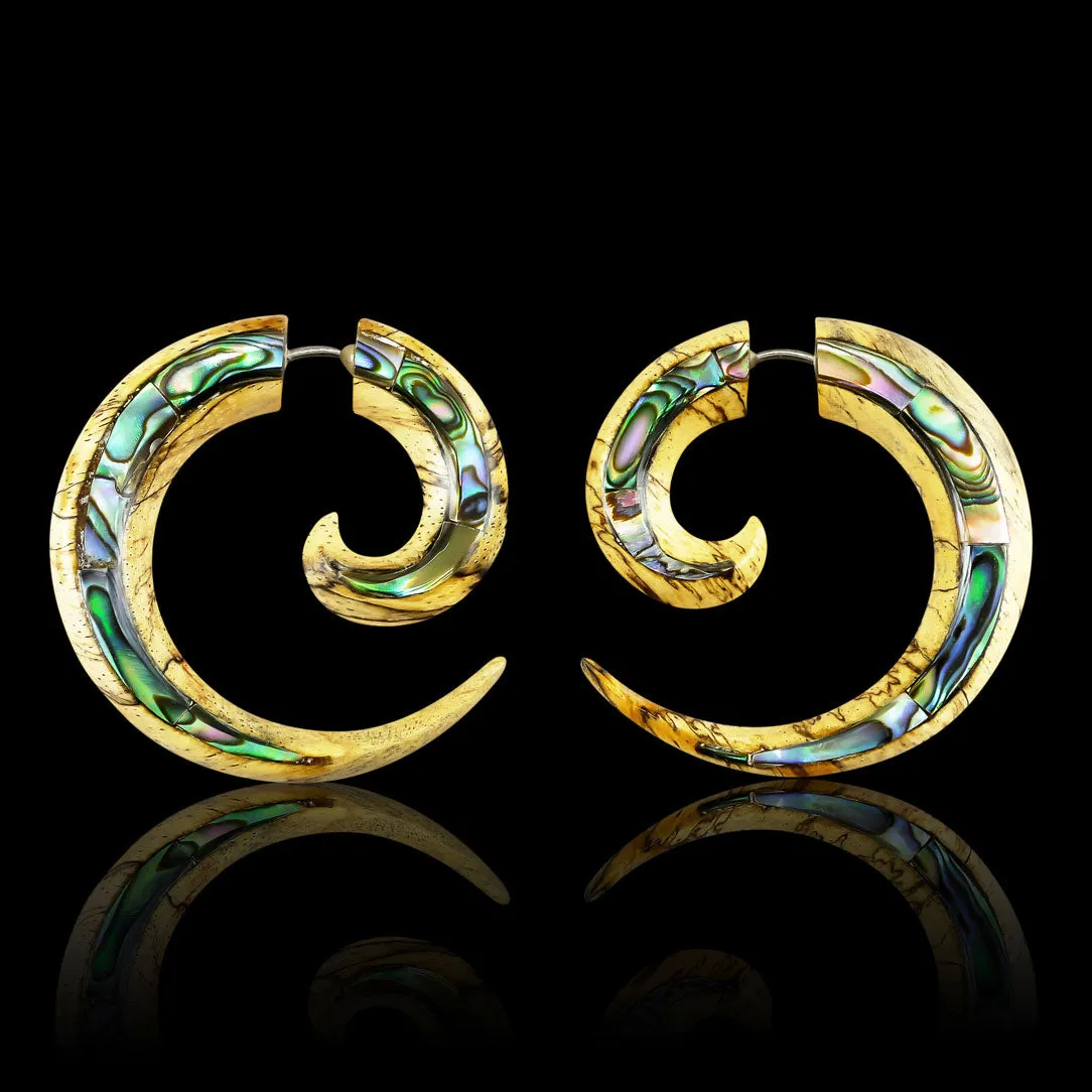 Abalone Spirals - Wood with Abalone