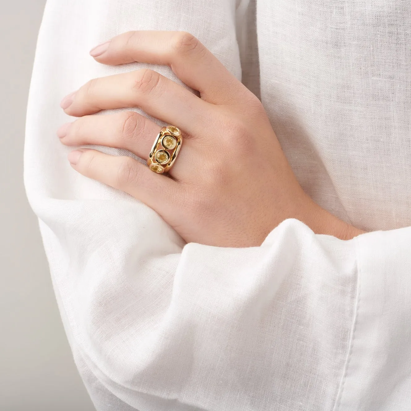 Aeneus Classic Ring Yellow Gold - Citrine
