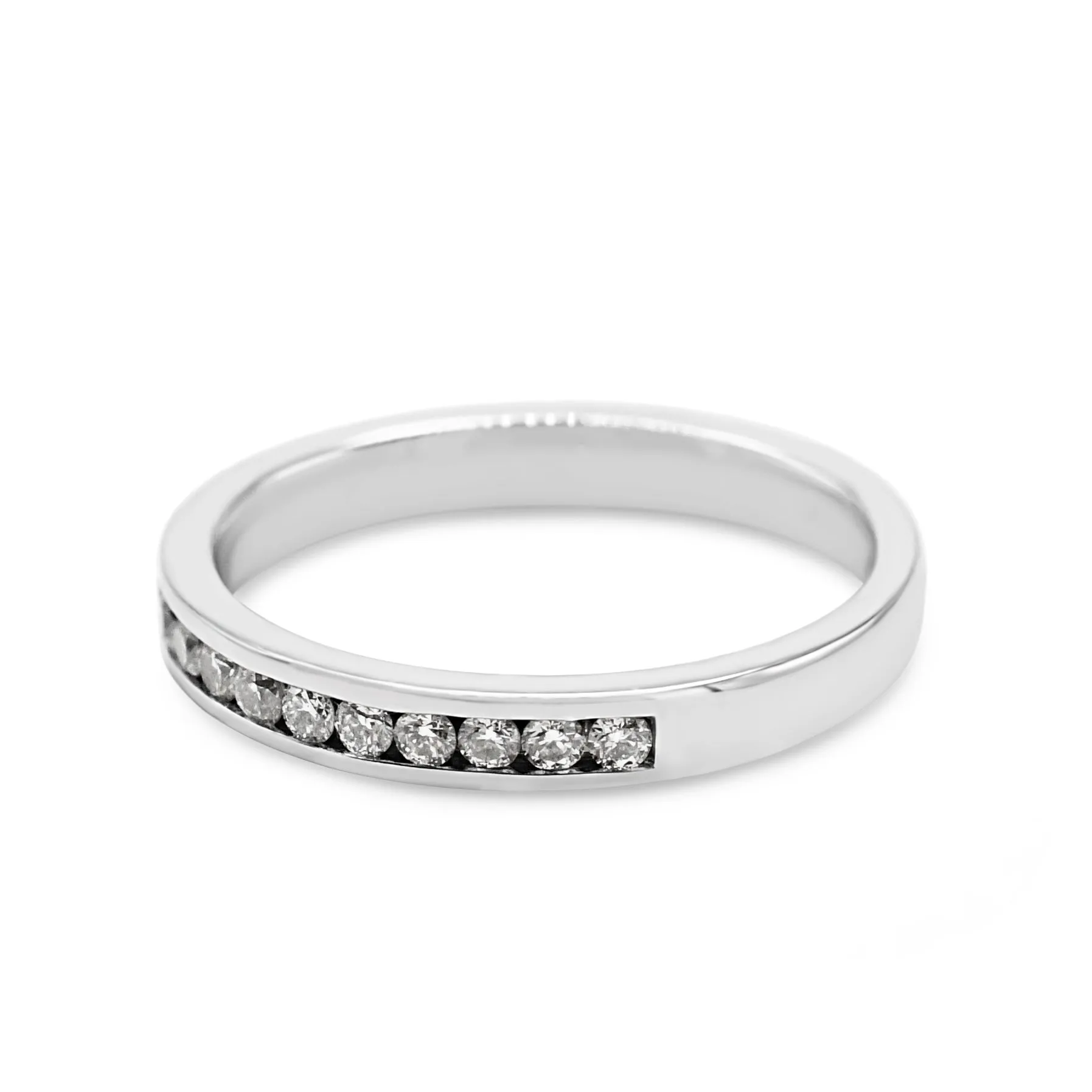 AGI Certificated Brilliant Cut Diamond Half Eternity Ring - Platinum