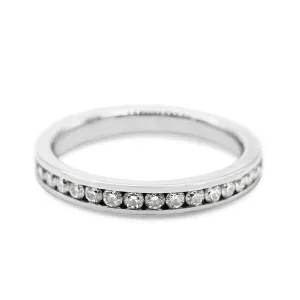 AGI Certificated Brilliant Cut Diamond Half Eternity Ring - Platinum
