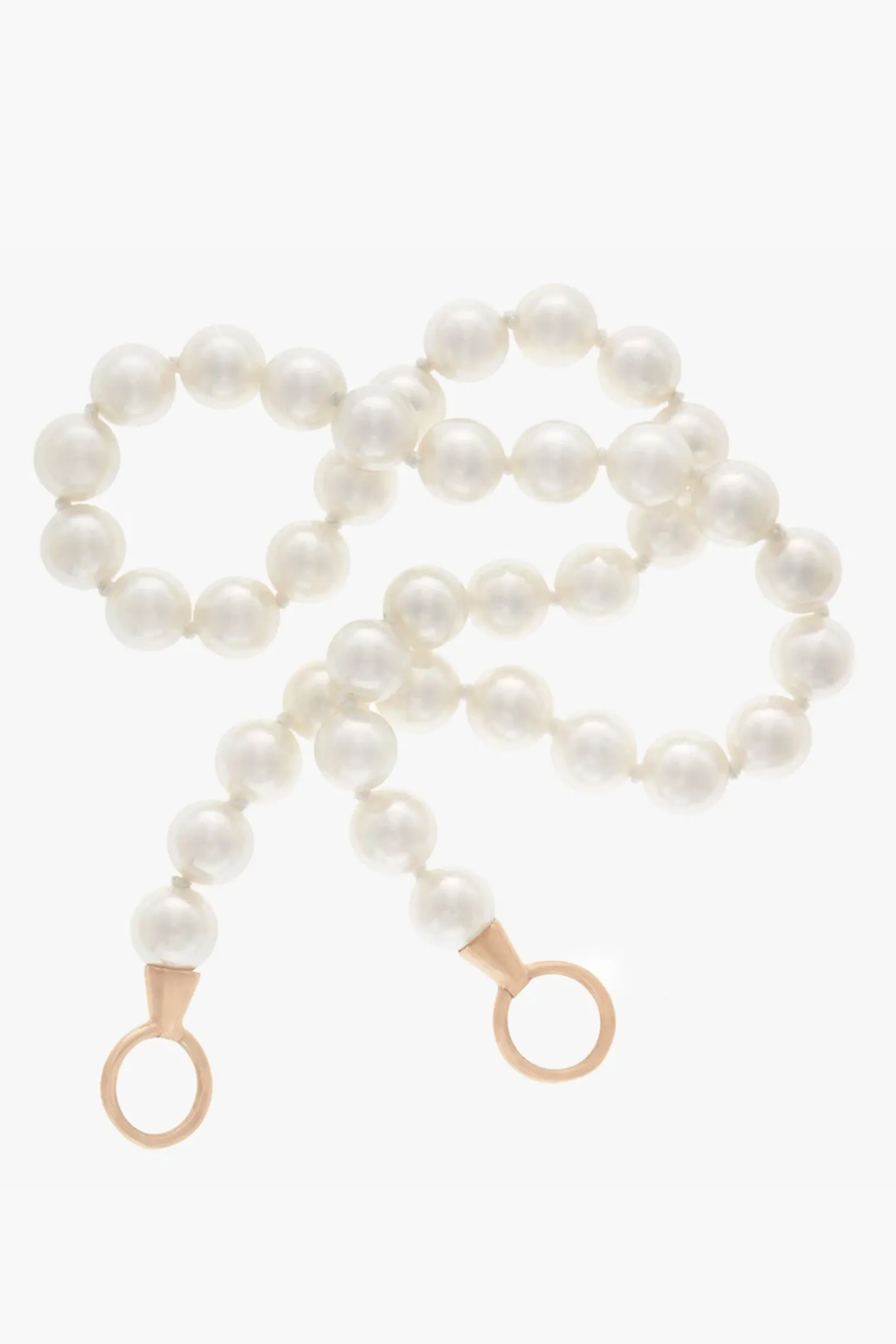 Akoya Pearl Strand, Yellow Gold Loops