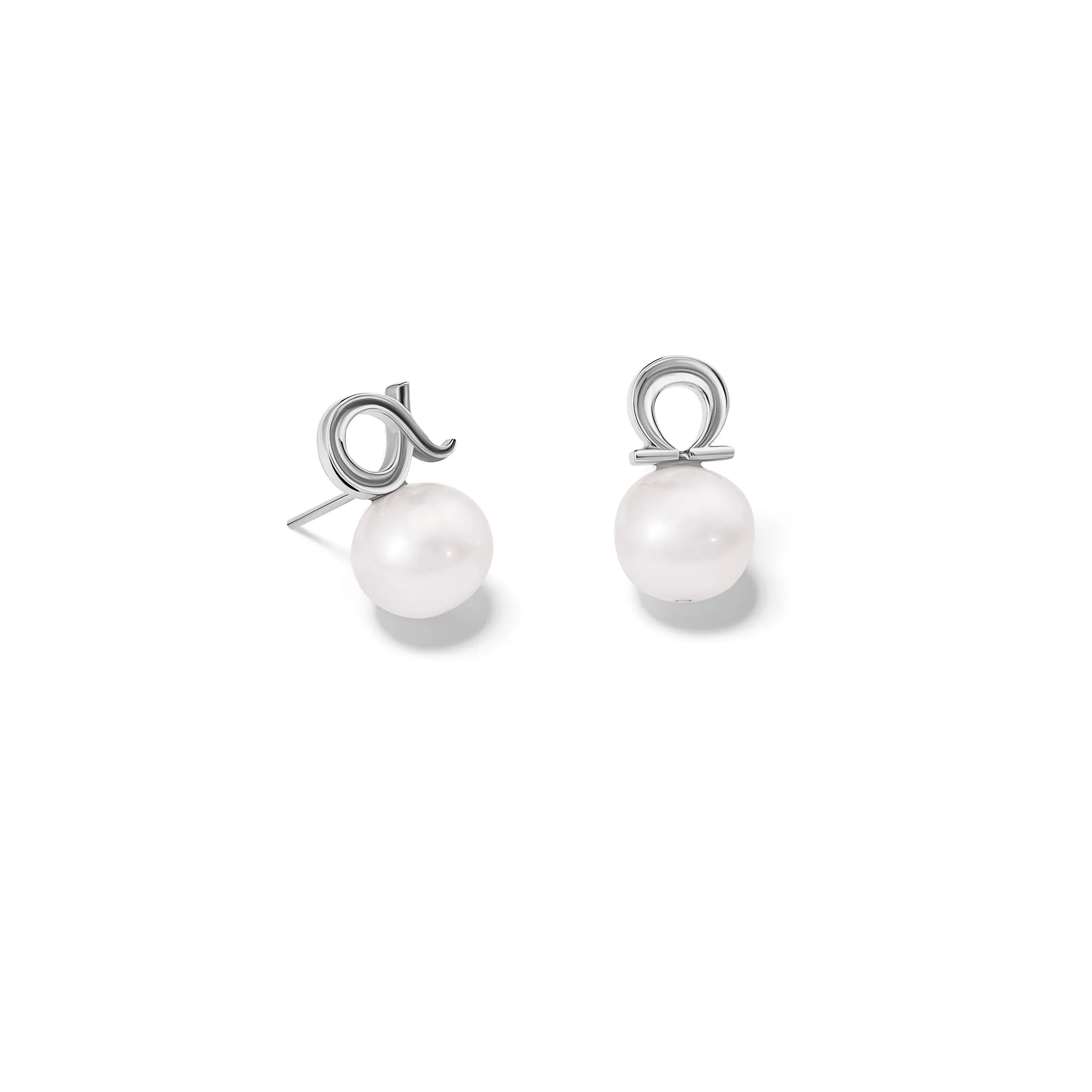 Alpha & Omega Earrings Silver - Pearl