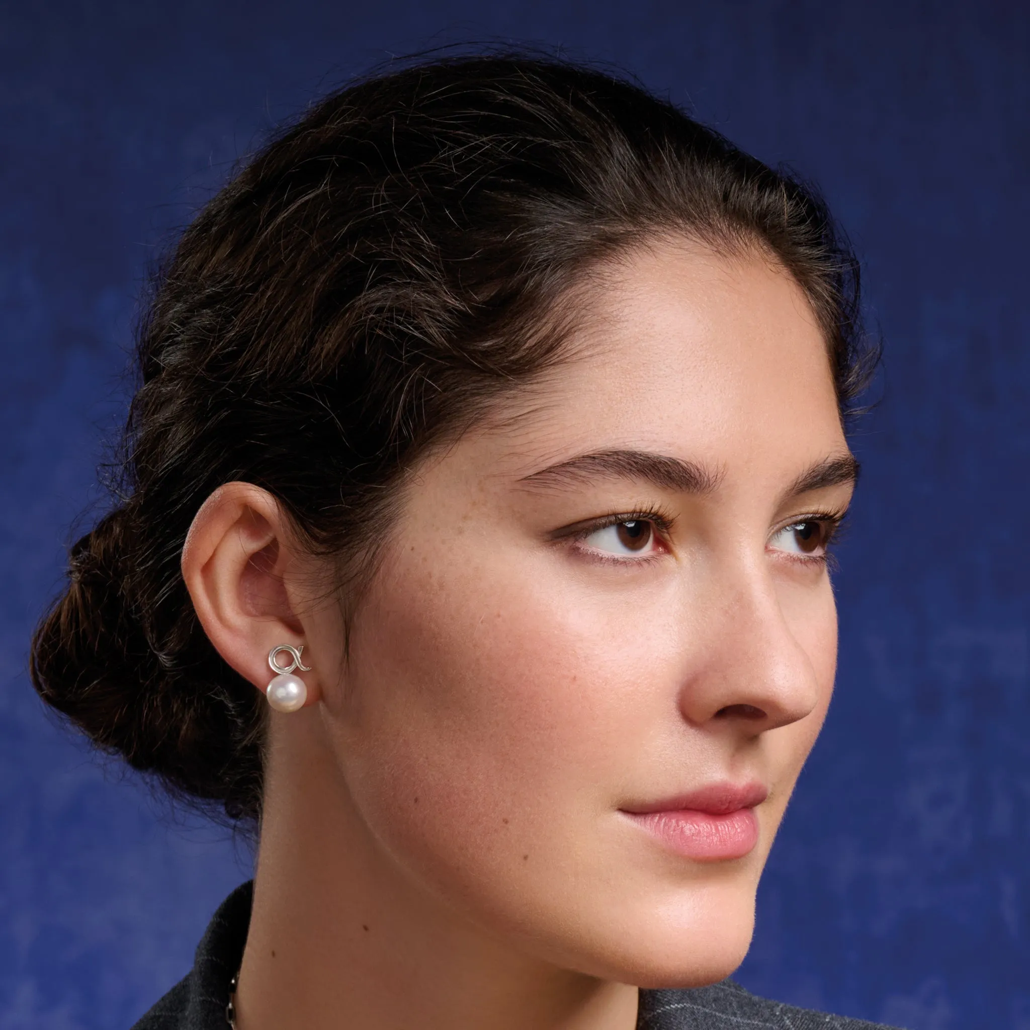 Alpha & Omega Earrings Silver - Pearl