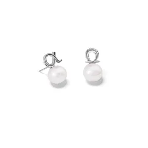 Alpha & Omega Earrings Silver - Pearl