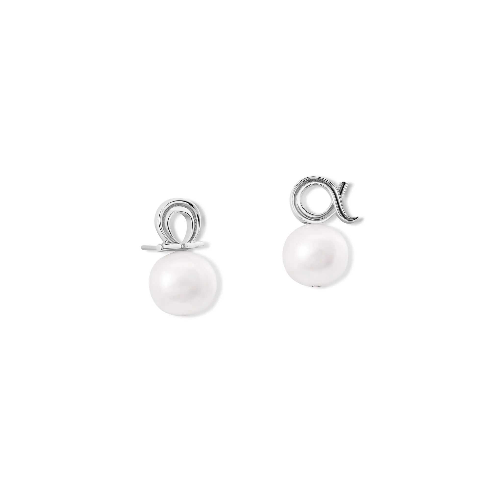 Alpha & Omega Earrings Silver - Pearl