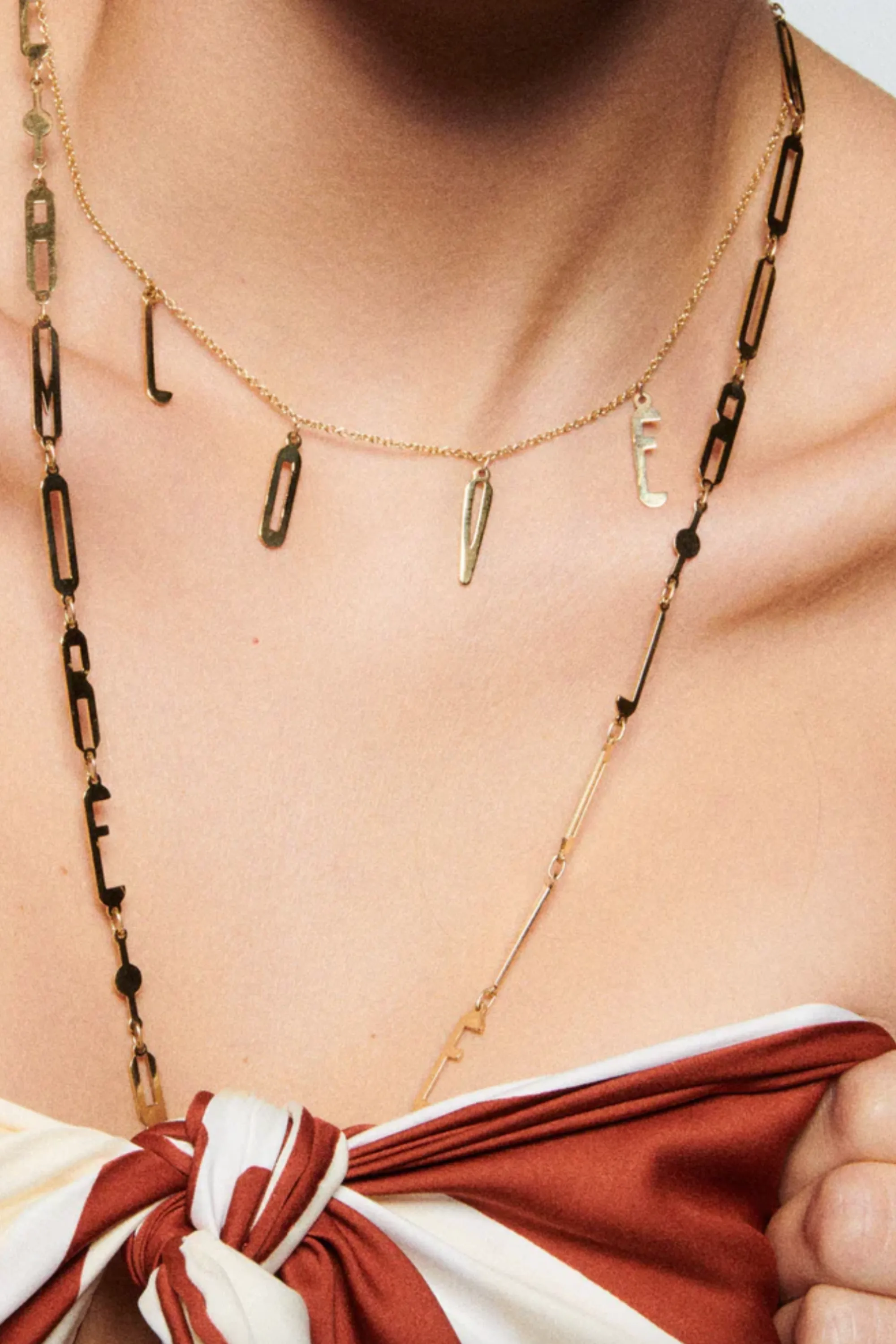 Amore Lettera Chain, Yellow Gold