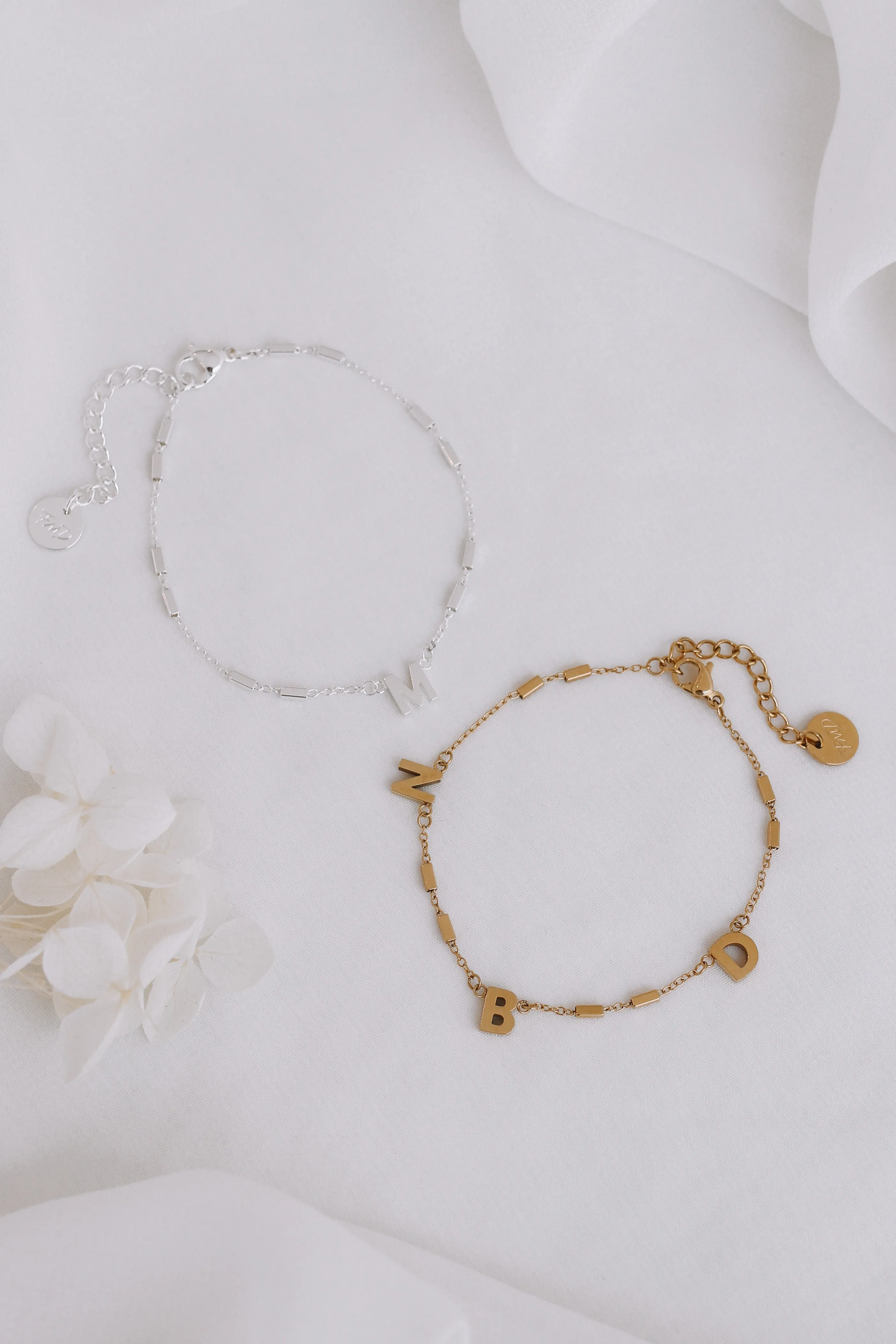 Ashleigh - Stainless Steel Initial Bracelet