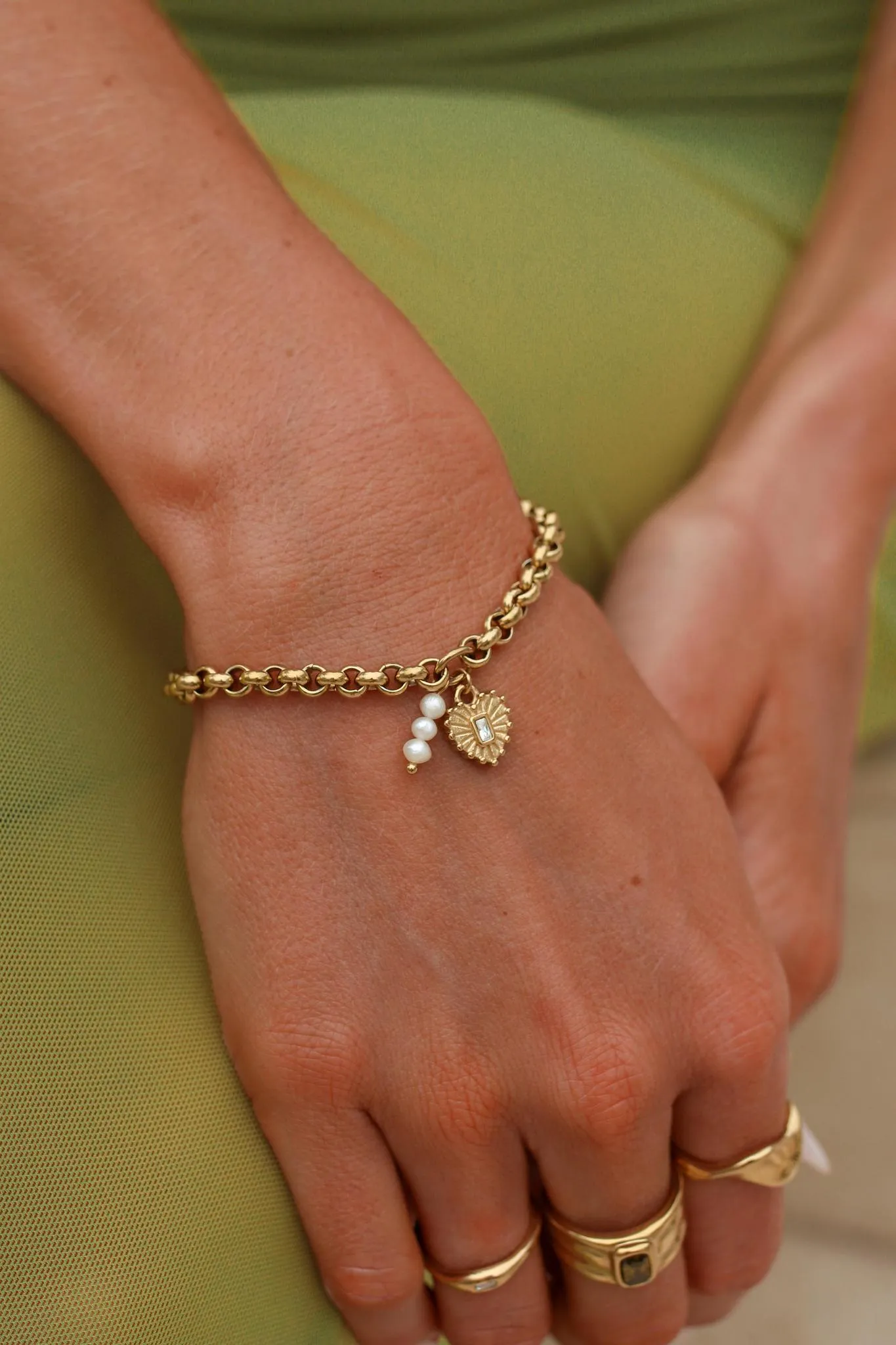 Aydan - Stainless Steel Pearl Bracelet