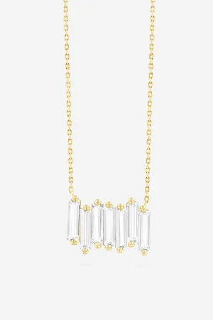 Baguette Necklace, White Topaz