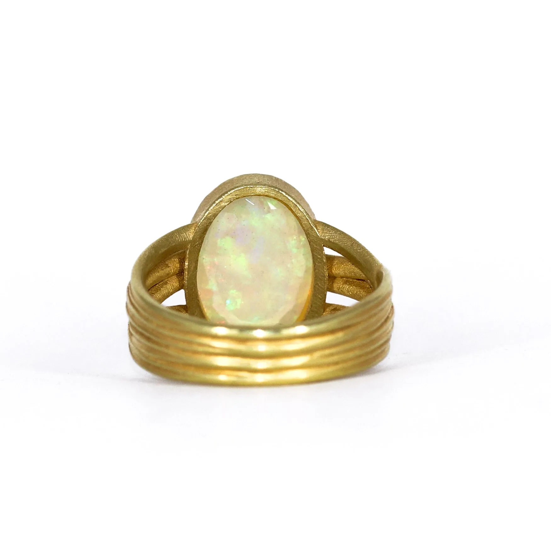 Barbara Heinrich Fiery Faceted Ethiopian Opal Multiwrap Gold Ring