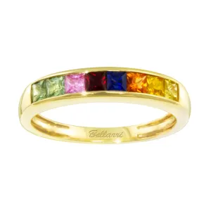 Bellarri 14k Gold Multi-Color Sapphire Ring