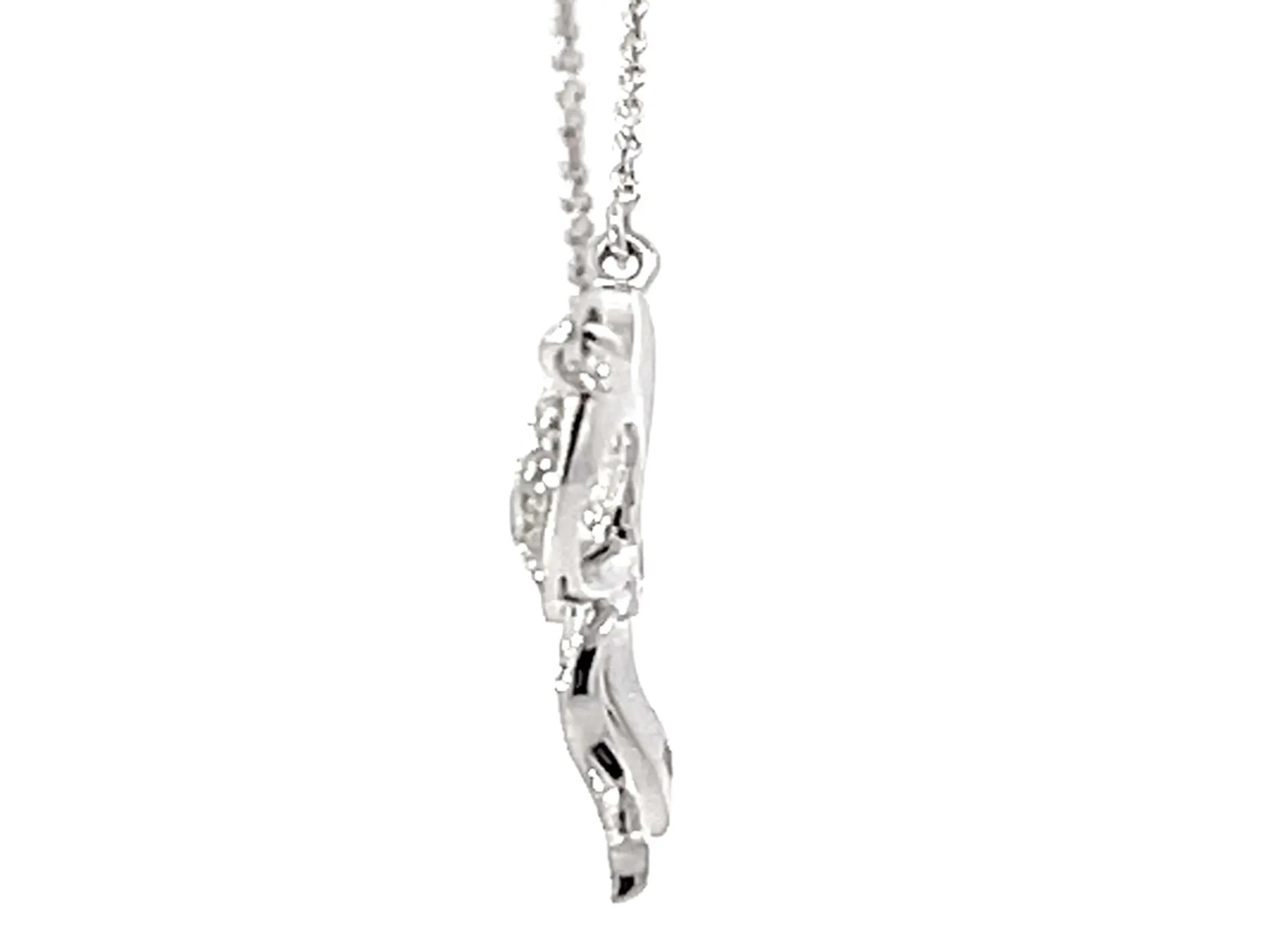 Beverley K Diamond Bowtie Pendant Necklace Solid White Gold