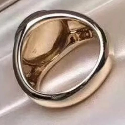 BGL-AN771885 monk head round agate wave surface light gold ring