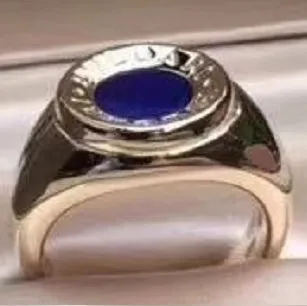 BGL-AN771885 monk head round agate wave surface light gold ring