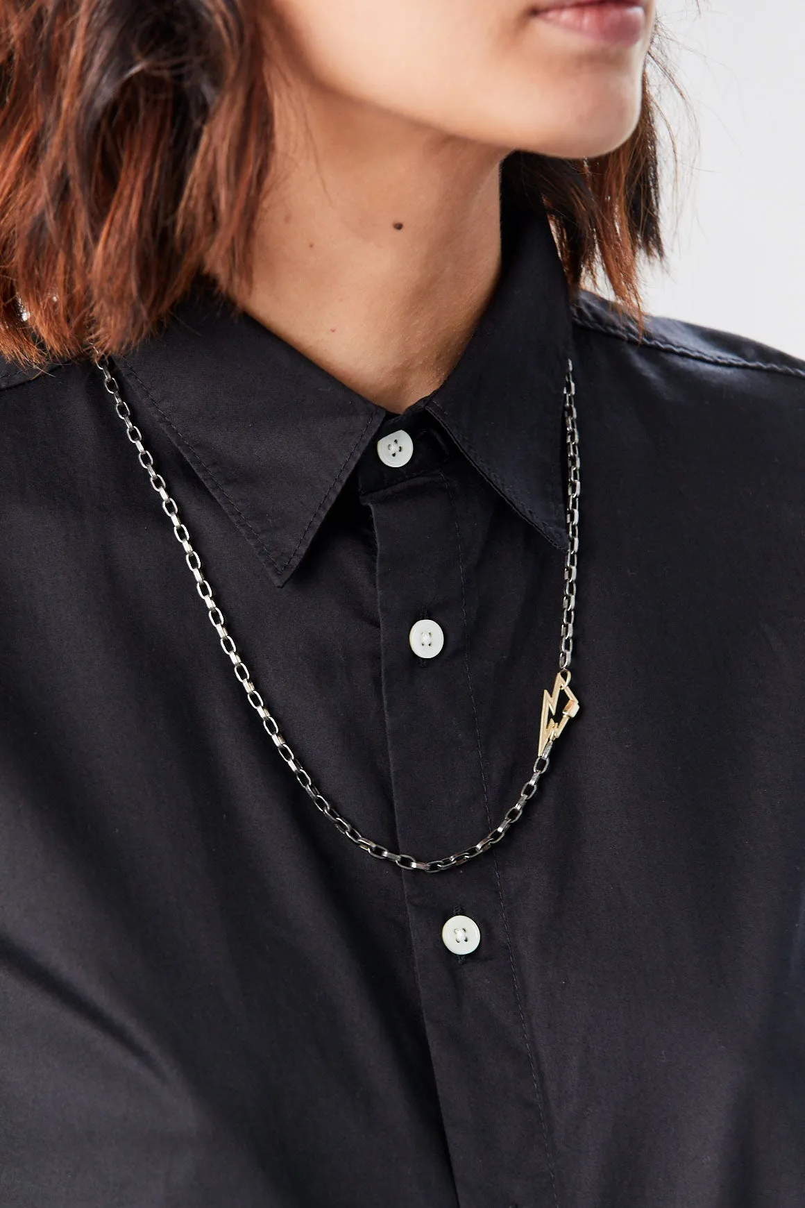 Biker Chain - 24", Blackened Silver