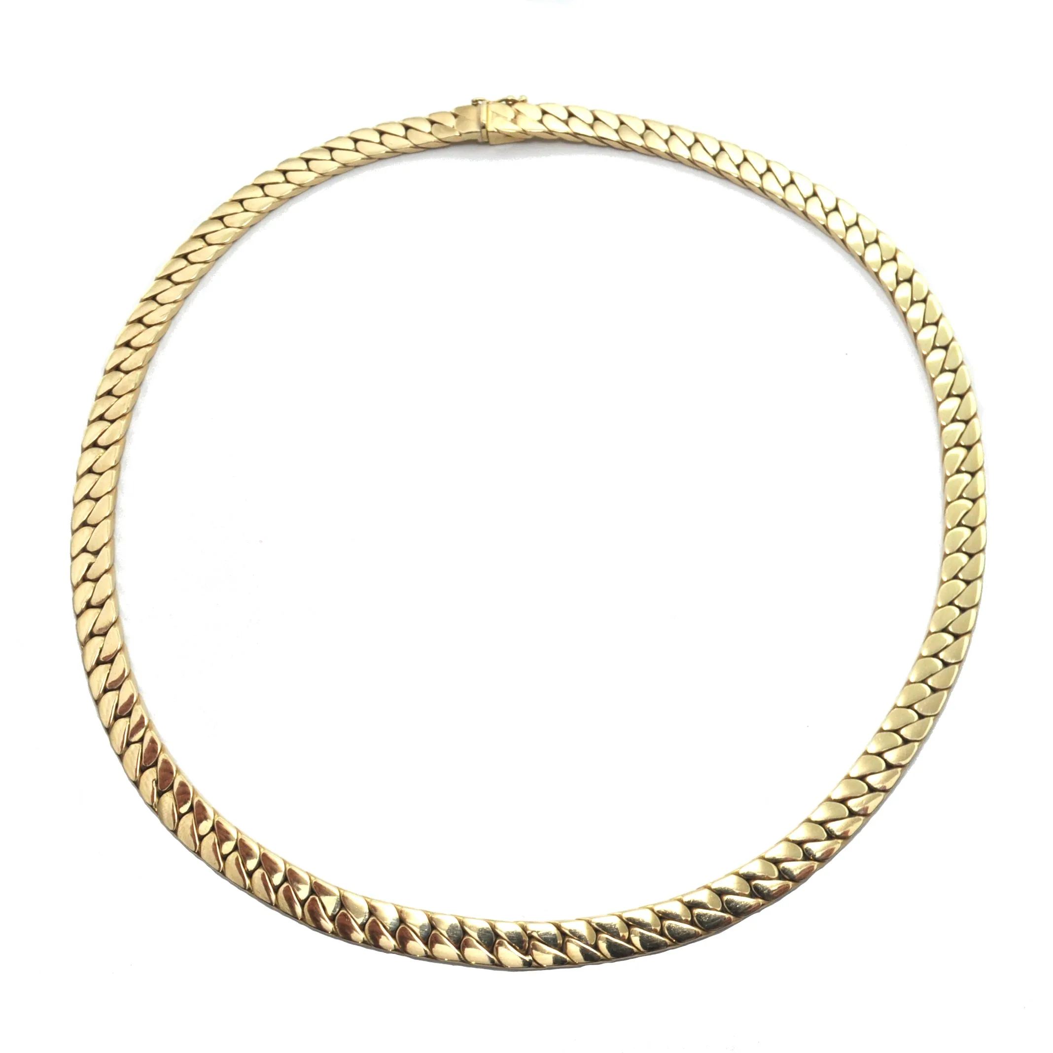 Birks 14K Yellow Gold Heavy Curb Link Collar Necklace
