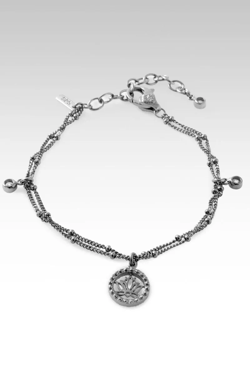 Black Rhodium Layers of Perseverance Bracelet? in White Zircon