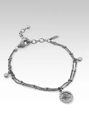 Black Rhodium Layers of Perseverance Bracelet? in White Zircon