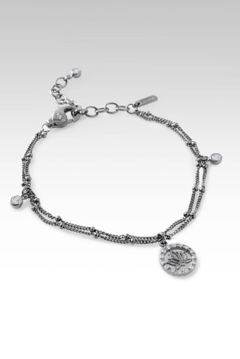Black Rhodium Layers of Perseverance Bracelet? in White Zircon