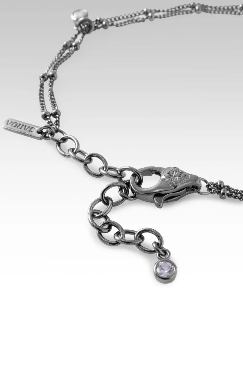 Black Rhodium Layers of Perseverance Bracelet? in White Zircon