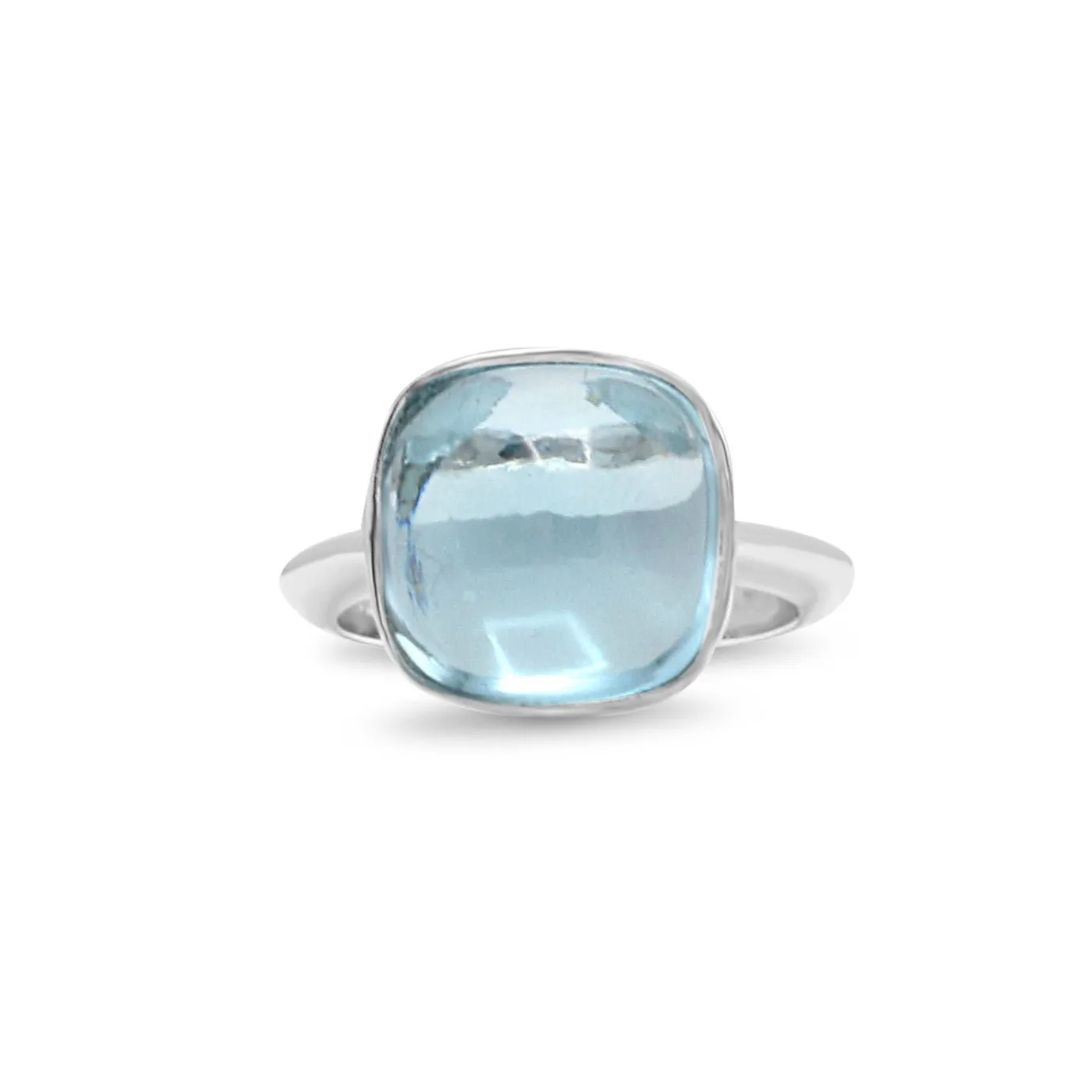 Blue Topaz Set Ring - 18ct White Gold