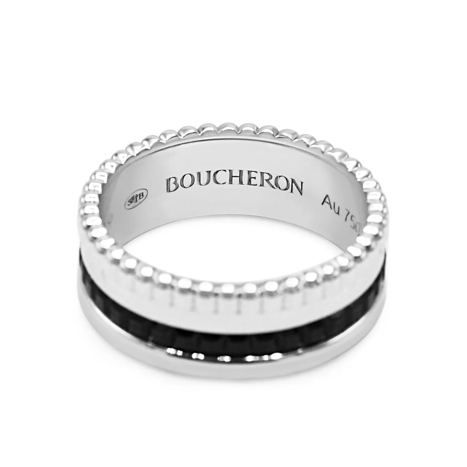 Boucheron Quatre Black Edition Ring Size 51- 18ct White Gold