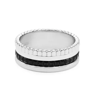 Boucheron Quatre Black Edition Ring Size 51- 18ct White Gold