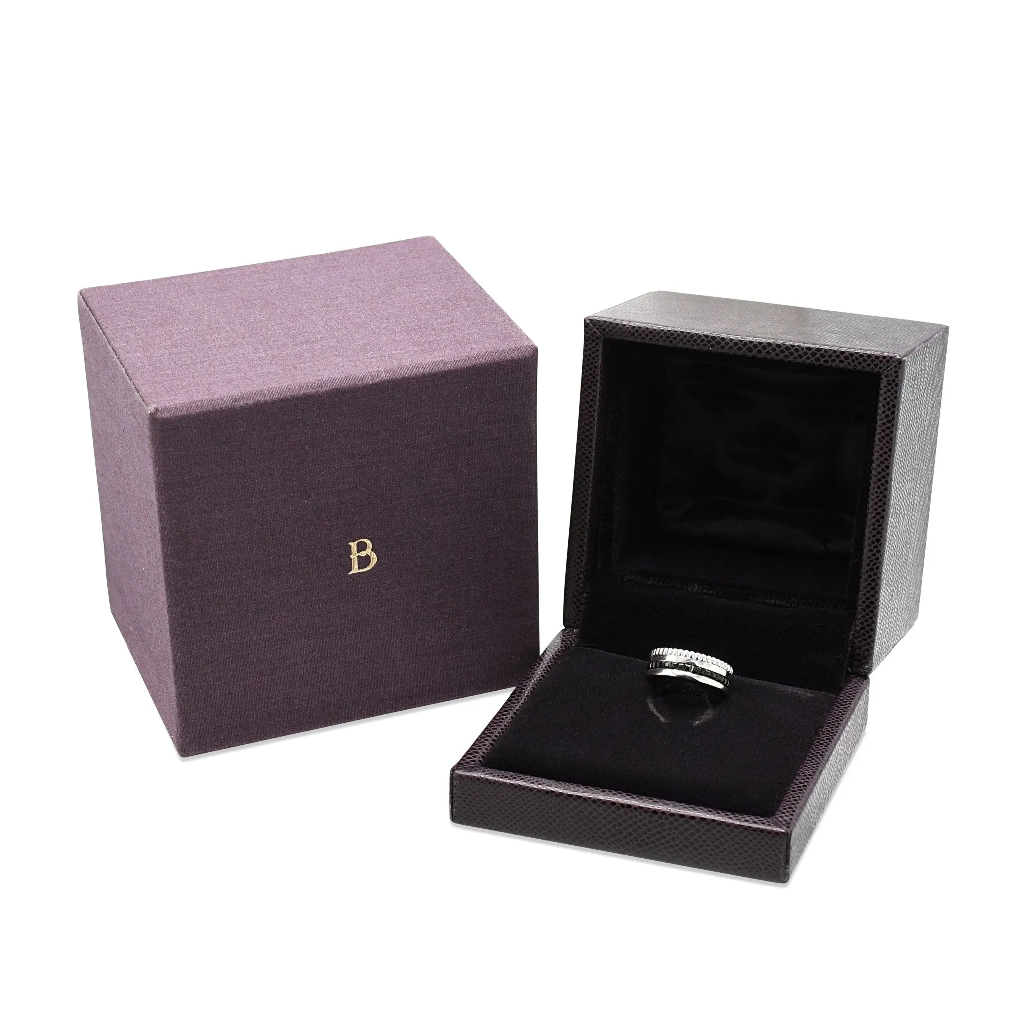 Boucheron Quatre Black Edition Ring Size 51- 18ct White Gold