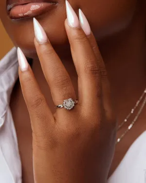 BOZ Forever Moissanite Engagement Ring in 18K Gold
