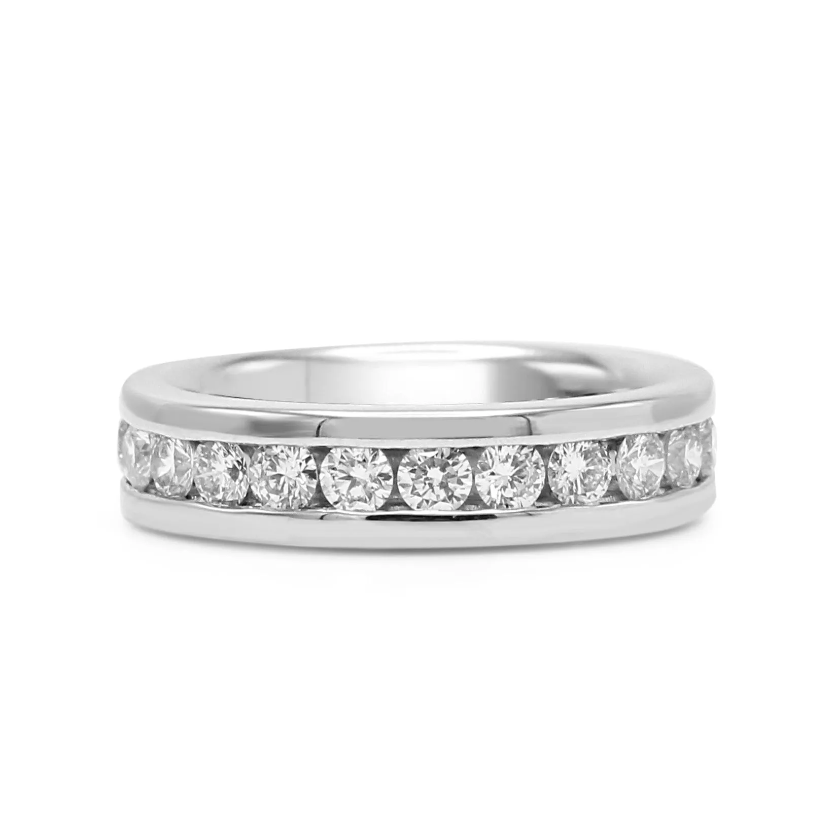 Brilliant Cut 1.50ct Full Diamond Channel Set Eternity Ring - Platinum