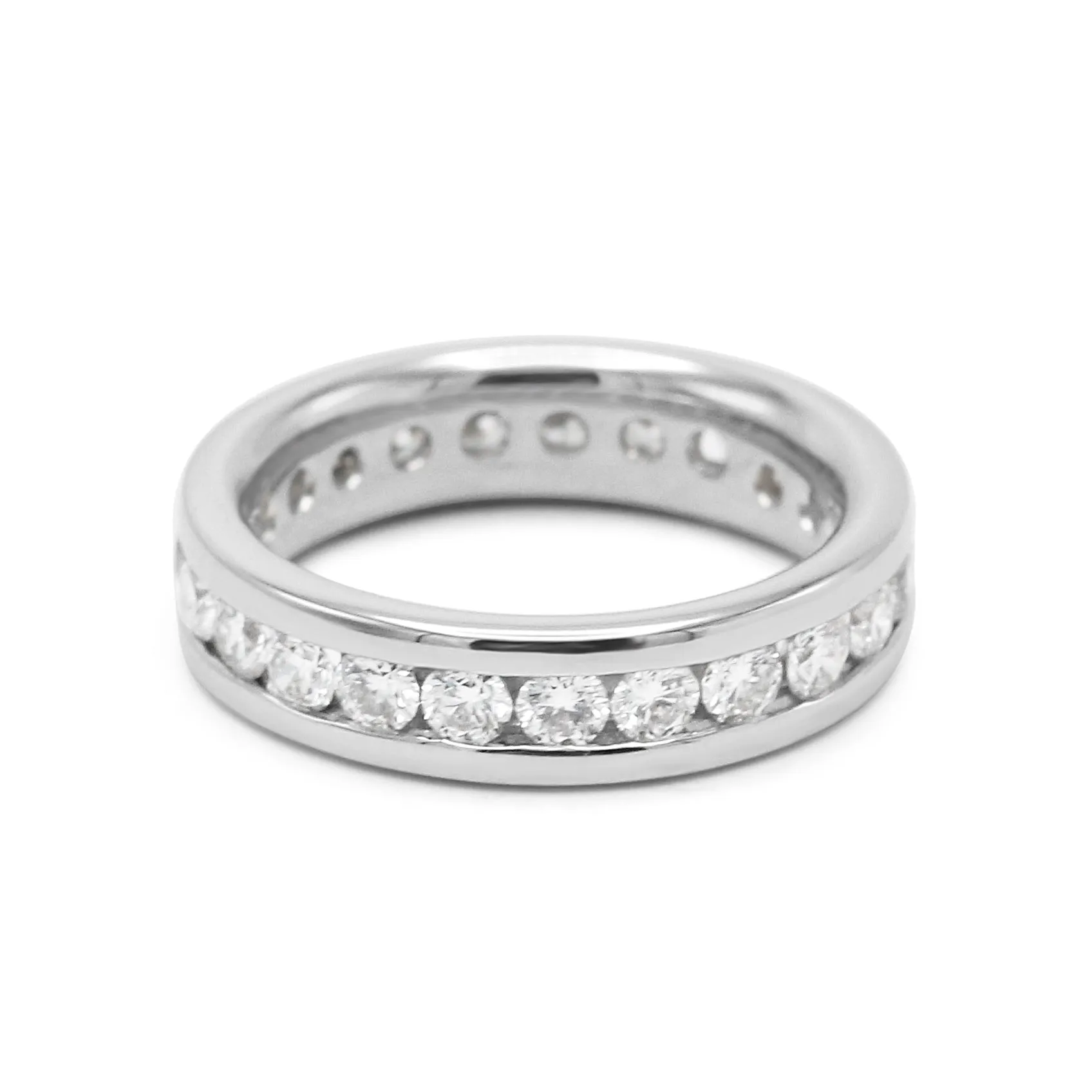 Brilliant Cut 1.50ct Full Diamond Channel Set Eternity Ring - Platinum