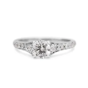 Brilliant Cut Solitaire Diamond Ring - 18ct White Gold